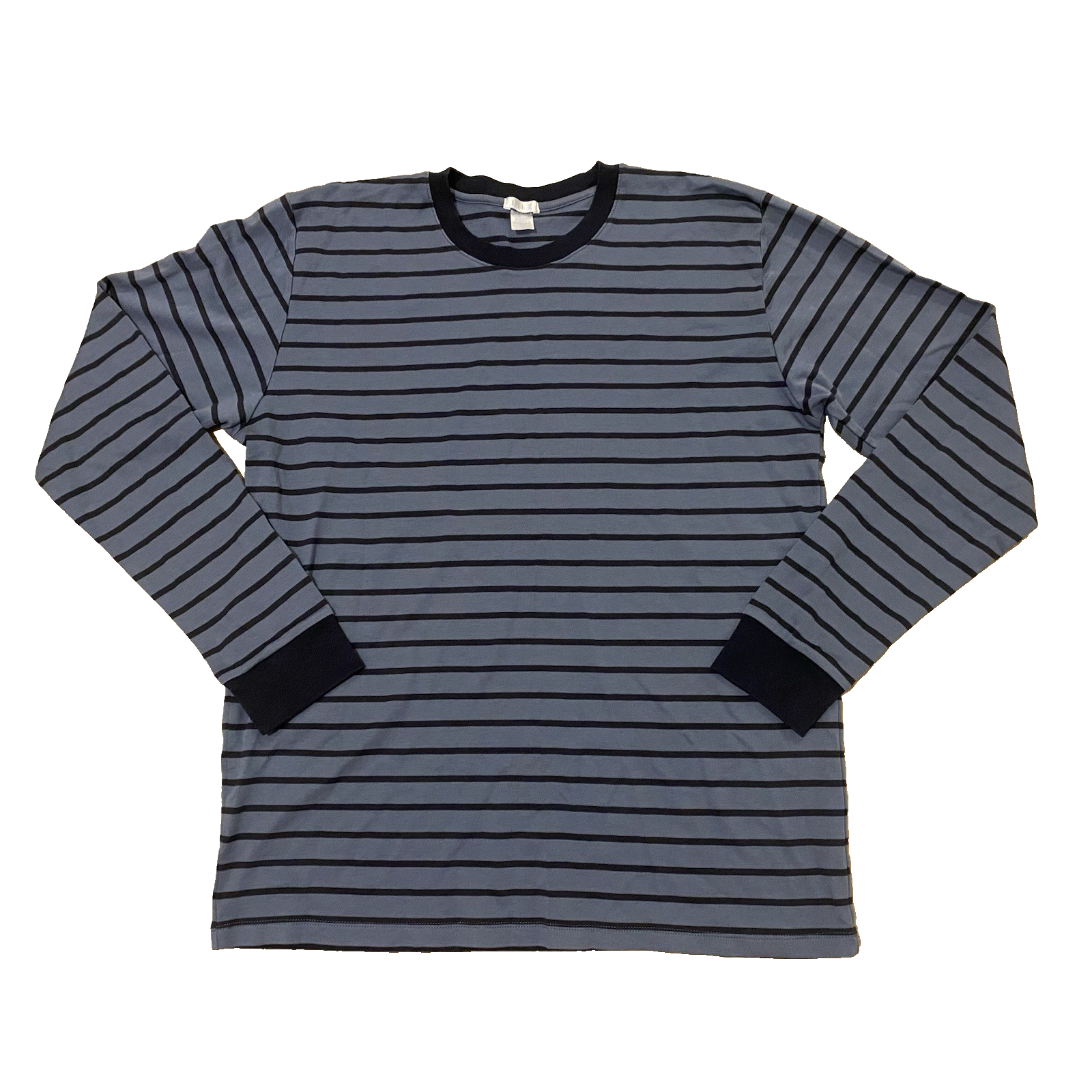 Lake Pajamas Long Sleeve Shirt Top L Blue Stripe Pima Cotton Casual Preppy — image 2 of 6